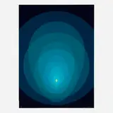Clarence Carter, Blue Mandala, 1970, screenprint in colors on Scintilla
