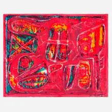 George McNeil, Abstraction: Rose Dominant, 1979, lithograph in colors on BFK Rives