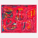 George McNeil, Abstraction: Rose Dominant, 1979, lithograph in colors on BFK Rives