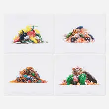 Vik Muniz, Mounds (Placemats), 2005, laminated inkjet print in colors
