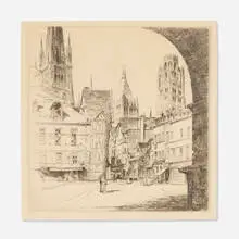 John Taylor Arms, Rouen, 1925, etching