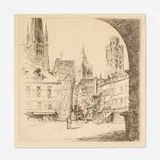 John Taylor Arms, Rouen, 1925, etching