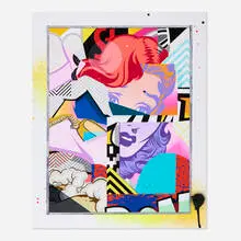 Pose, Untitled, inkjet print with spray paint