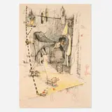 William T. Wiley, Mr. Unnatural at Your Surface, 1976, lithograph in colors