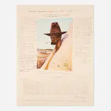 Untitled (Lil Declaration of Independence at Christmas) by William T. Wiley, 1977, offset lithograph in colors, sold May 2025