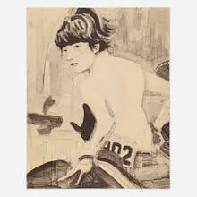John by Elizabeth Peyton, 2000, lithograph, sold May 2025