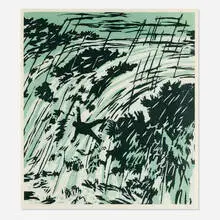 Richard Bosman, Rapids, 1987, woodcut in colors on laid Japon