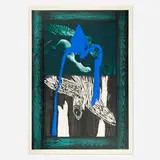 Mimmo Paladino, Gli Uccelli di Notte, 1990, etching with drypoint, woodcut and screenprint in colors with carborundum and Chine collé on Arches