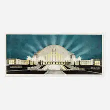 Richard Haas, Cincinnati Railroad Terminal Building, 1986, lithograph in colors