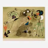 Joan Miró, Composition sur tond vert, 1950, lithograph in colors