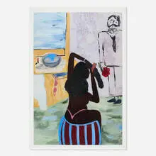 Cassi Namoda, Nude Maria Combing Her Hair, 2021, digital C-print