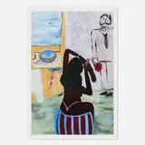 Cassi Namoda, Nude Maria Combing Her Hair, 2021, digital C-print