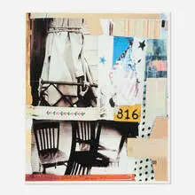 Tag by Robert Rauschenberg, 1997, screenprint in colors and offset lithograph with embossing, sold May 2025