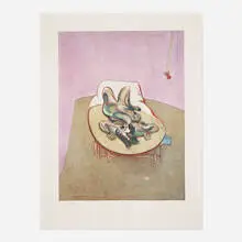 Francis Bacon, Lying Figure, 1966, lithograph in colors on Chiffon Mandeure