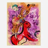 Marc Chagall, L’écuyère au cheval rouge (for XXe Siècle No. 9), 1957, lithograph in colors