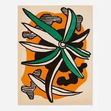 Fernand Léger, La fleur (for XXe Siècle No. 2), 1952, lithograph in colors