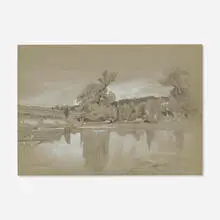 Peter Moran, Old Talmadge Farm, Georgia, gouache and graphite on paper