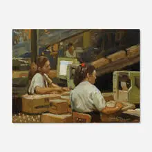 John Traynor, Woman at the Terminal, 2000, oil on canvas