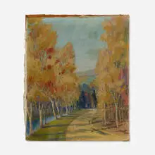 Lamont A. Warner, Autumn Landscape, 1939, oil on canvas