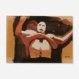 Lee Gatch, Wrestling, gouache on paper