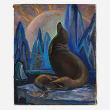 Valley Center by Mildred Bunting Miller, oil on canvas, sold Jul 2023