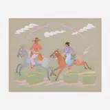 Harrison Begay, Going to a Trading Post, casein on paper