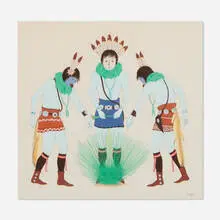 Harrison Begay, Ceremonial Performer of Night Chant (Navajo), casein on paper