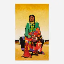 Mac LeSueur, The Weaver, oil on canvas