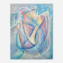 Dorothy Morang, Poised Shapes (Madonna, Mother and Child), 1953, oil on canvas