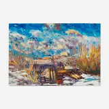 Tommy Silvestre Macaione, Santa Fe Scene, 1966, oil on Masonite