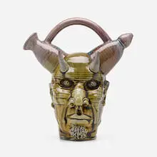 Peter Lenzo, Almost Smiling (face jug), 2003, glazed earthenware