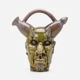 Peter Lenzo, Almost Smiling (face jug), 2003, glazed earthenware