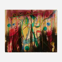 Abstract Composition by Joseph Meierhans, oil on Masonite, sold Jul 2023