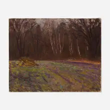 Field and Trees by Carl Buergerniss, oil on canvas, sold Jul 2023