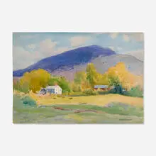 The Homestead by Sears Gallagher, watercolor on paper, sold Jul 2023