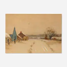 Bruce Crane, Winter Village, 1899, pastel and gouache on paper