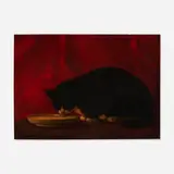 Agnes Augusta Brown, Cat Drinking Milk, oil on panel