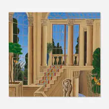 Thomas McKnight, Interior Scene, casein on canvas