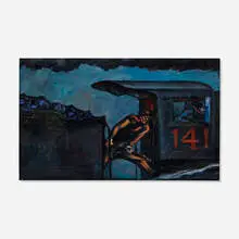 Mervin Jules, Coal Train, oil on paper