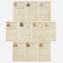 Vintage, Mugshots, 1903-06, silver gelatin print, ink on paper