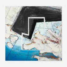 Joshua Neustein, Map, 1986, mixed media on panel