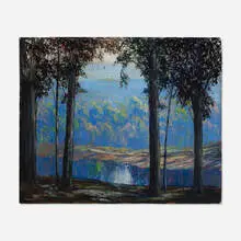 John Wesley Hardrick, Forest Pool, oil on board