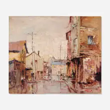 Arnold Turtle, French Quarter Scene, oil on canvas