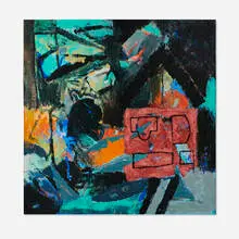 Nunguam by Richard Gorman, oil on wood, sold Jul 2023
