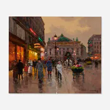Édouard Cortès, Avenue de l'Opera, c. 1950, oil on canvas