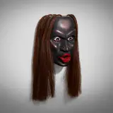 Randy Stiglitz, Tzonakwa (Northwest Coast mask), 1999, carved and painted cedar, horsehair