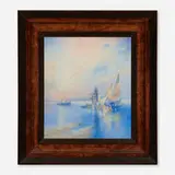 Venetian Scene (Fine and Monumental marine scenic Vellum plaque) by Edward Diers for Rookwood Pottery, 1935, glazed porcelain, sold Jun 2023
