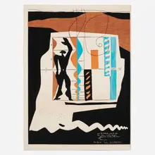Modulor by Le Corbusier, 1956, lithograph in colors, sold Apr 2023