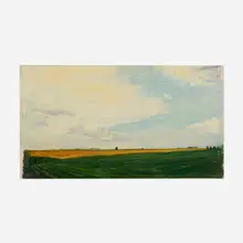 William Beckman, Soybean Field, 1980, oil on paper