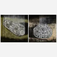 Fernando Cánovas, Encuentro (diptych), 2000, acrylic and sand on canvas